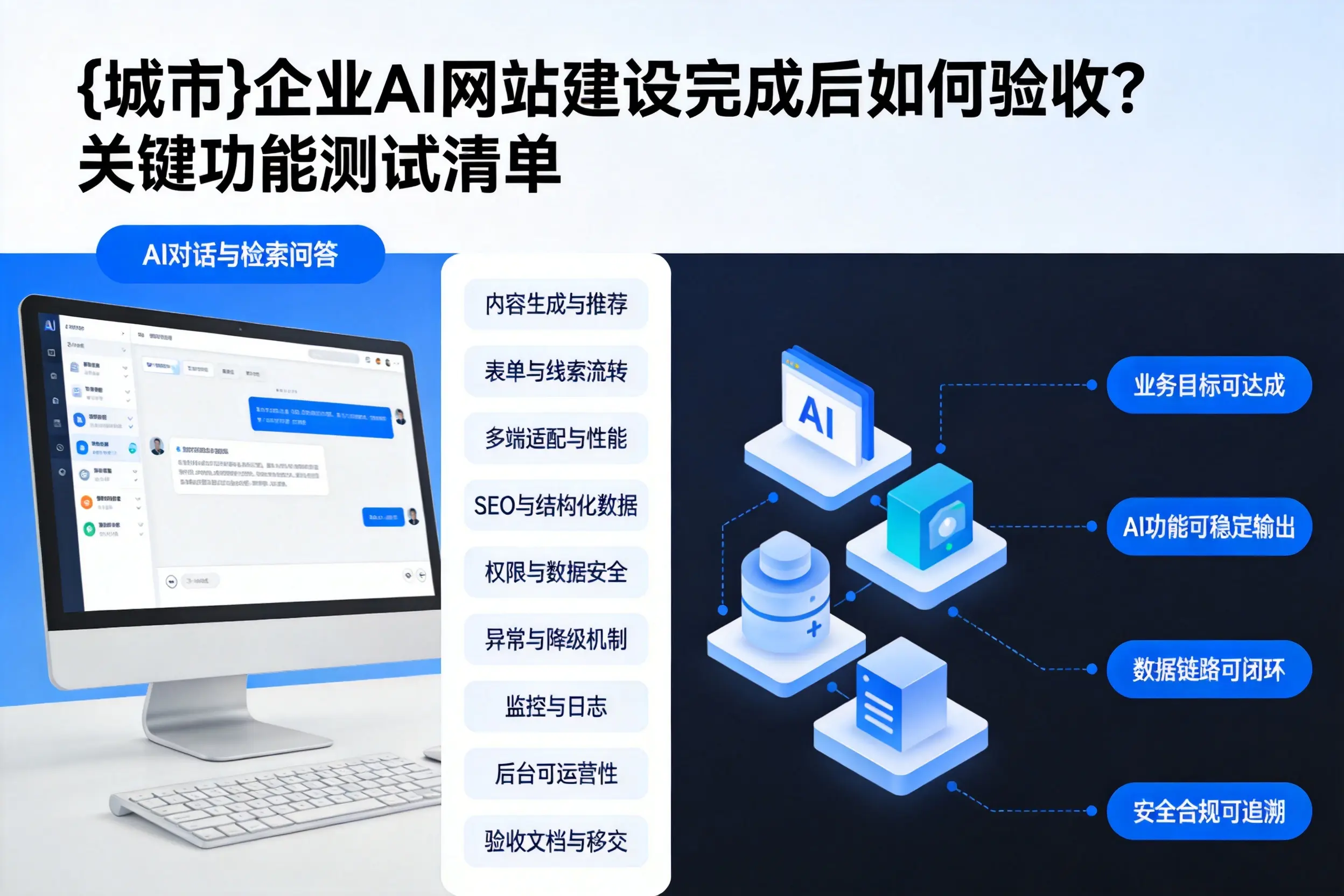 呼和浩特企业AI网站建设完成后如何验收？关键功能测试清单