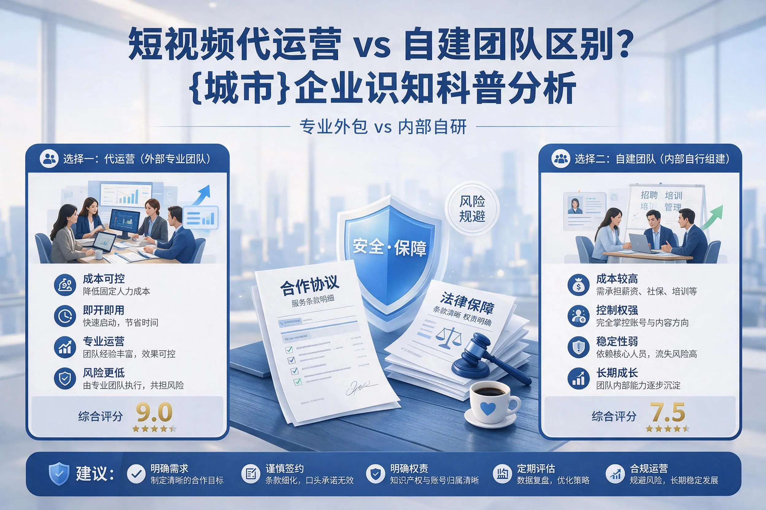 短视频代运营与自建团队区别？呼和浩特企业认知科普分析
