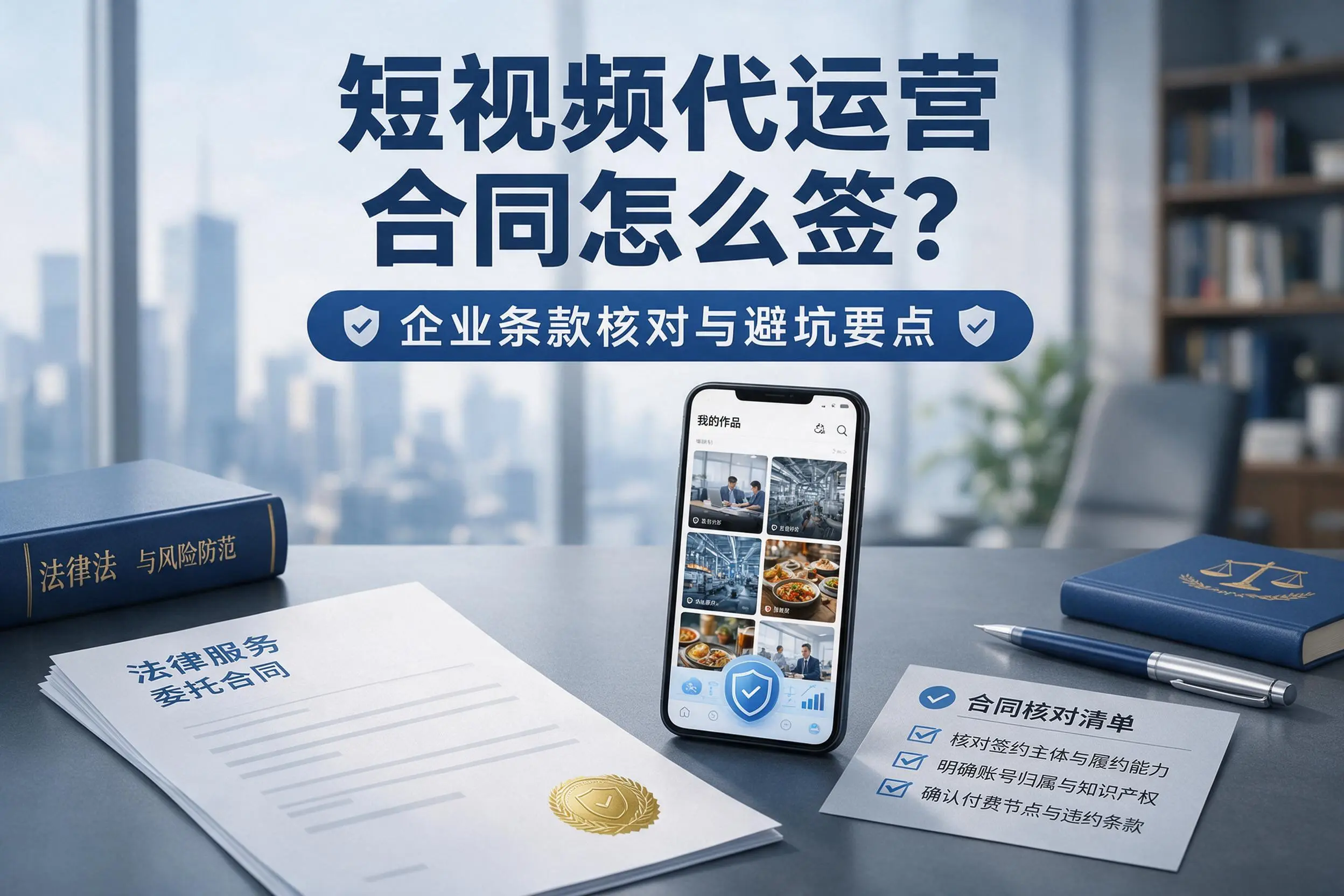 短视频代运营合同怎么签？呼和浩特企业条款核对与避坑要点