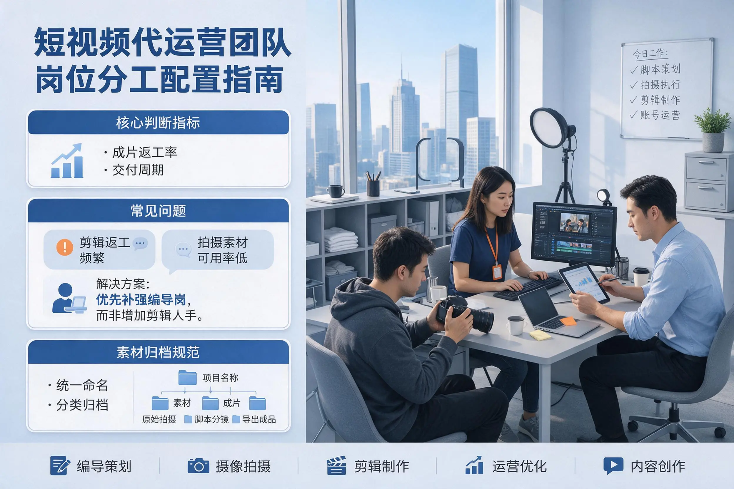 短视频代运营团队如何配置？呼和浩特企业岗位分工科普说明