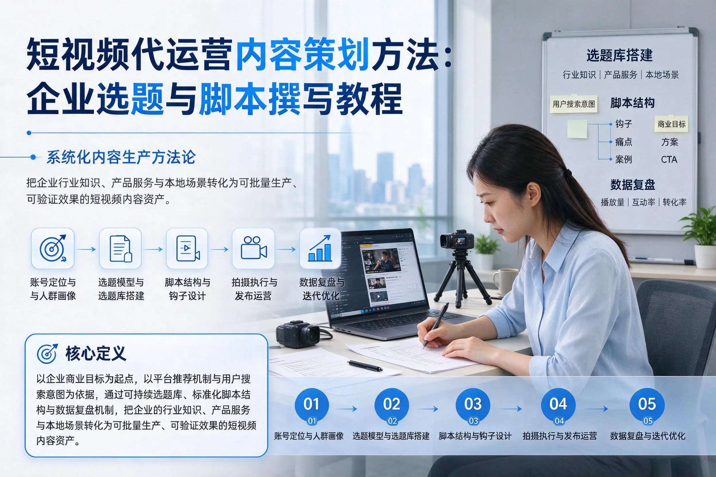 短视频代运营内容策划方法：呼和浩特企业选题与脚本撰写教程