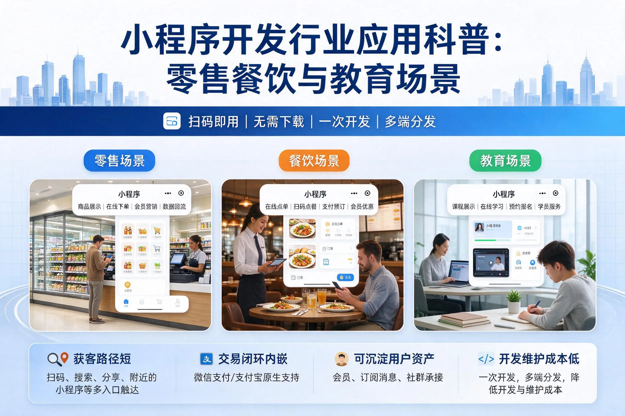 呼和浩特小程序开发行业应用科普：零售餐饮与教育场景
