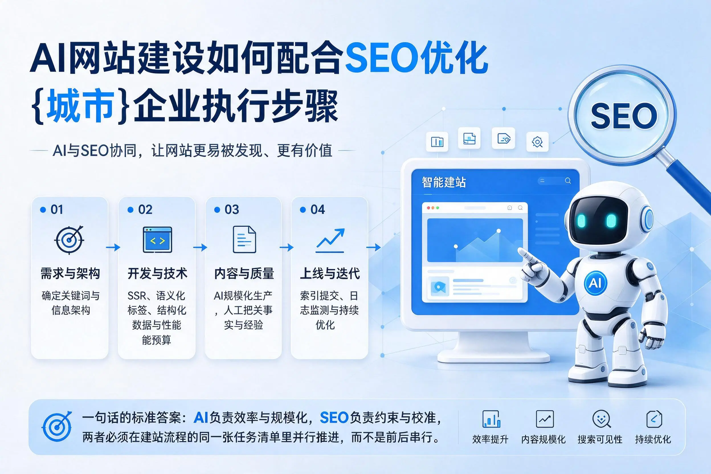 AI网站建设如何配合SEO优化，呼和浩特企业执行步骤