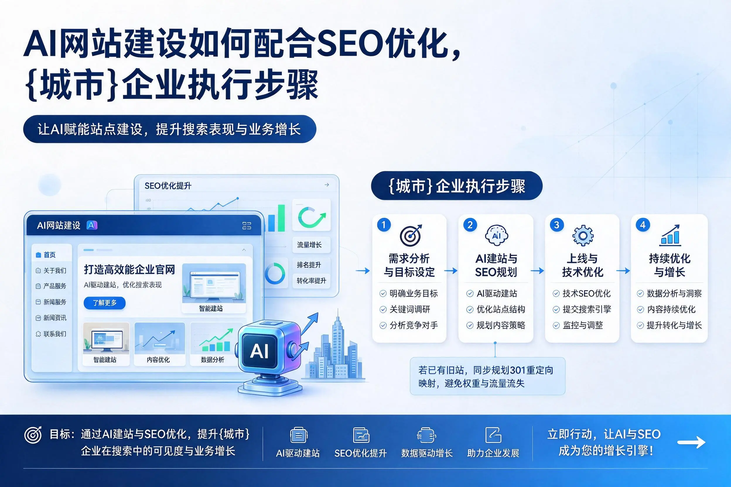 AI网站建设如何配合SEO优化，呼和浩特企业执行步骤