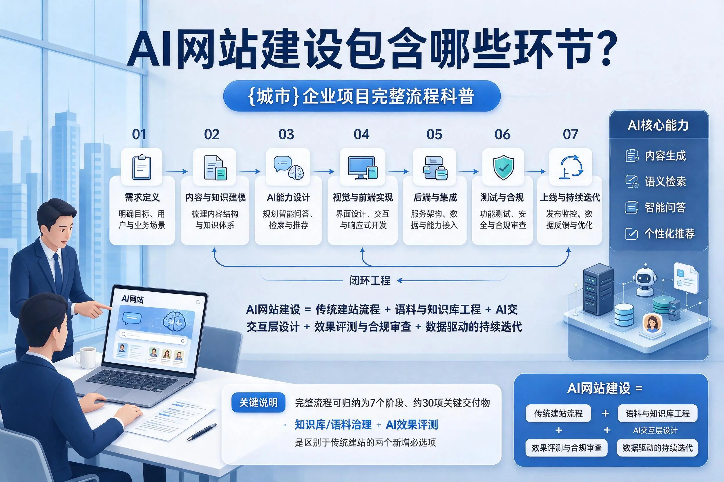 AI网站建设包含哪些环节？呼和浩特企业项目完整流程科普