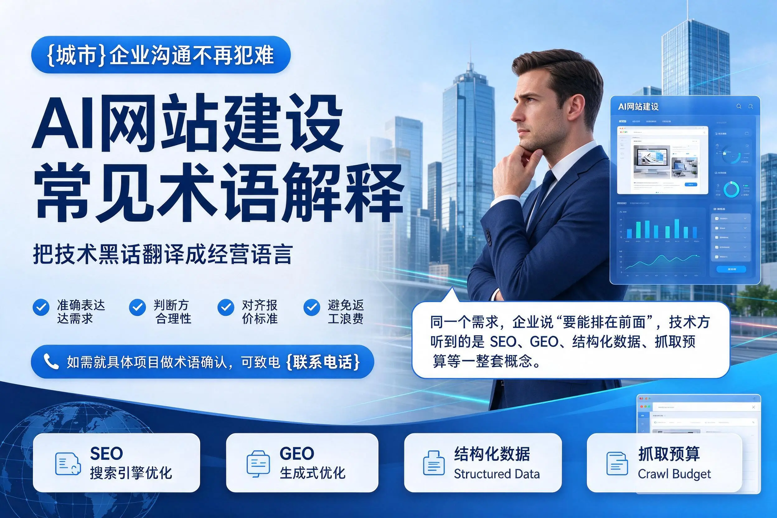 AI网站建设常见术语解释，呼和浩特企业沟通不再犯难